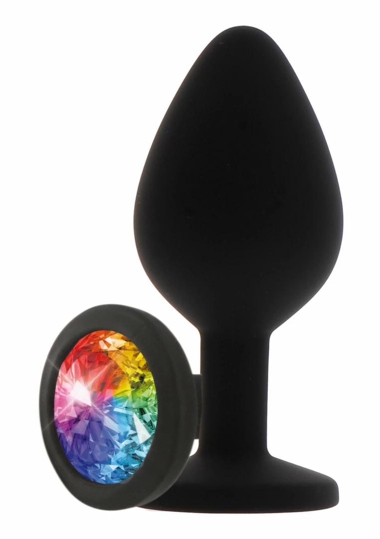 TOYJOY Rainbow Booty Jewel Medium – silikonowy model z ozdobnym kryształem, 8 cm