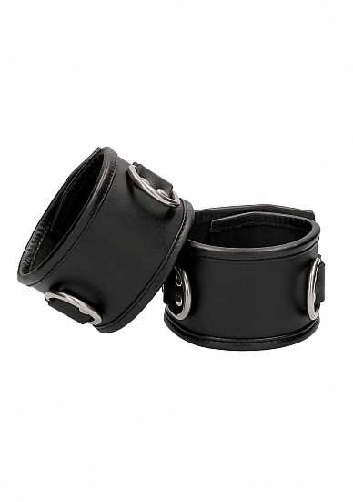 KAJDANKI NA KOSTKI BDSM naturalna skóra - Restraint Ankle Cuff With Padlock - Black