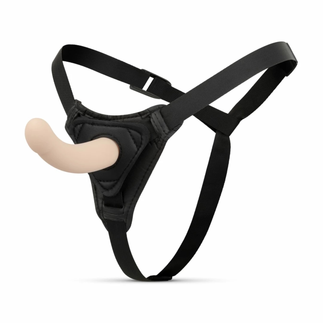 EasyToys Strap-On Model Curved z regulowaną uprzężą, silikon medyczny, czarny