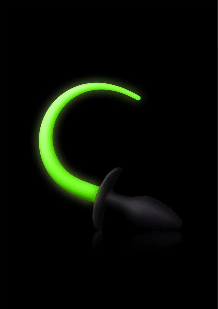 Ouch! Glow in the Dark – zatyczka analna fluorescencyjna, zielona, silikon medyczny