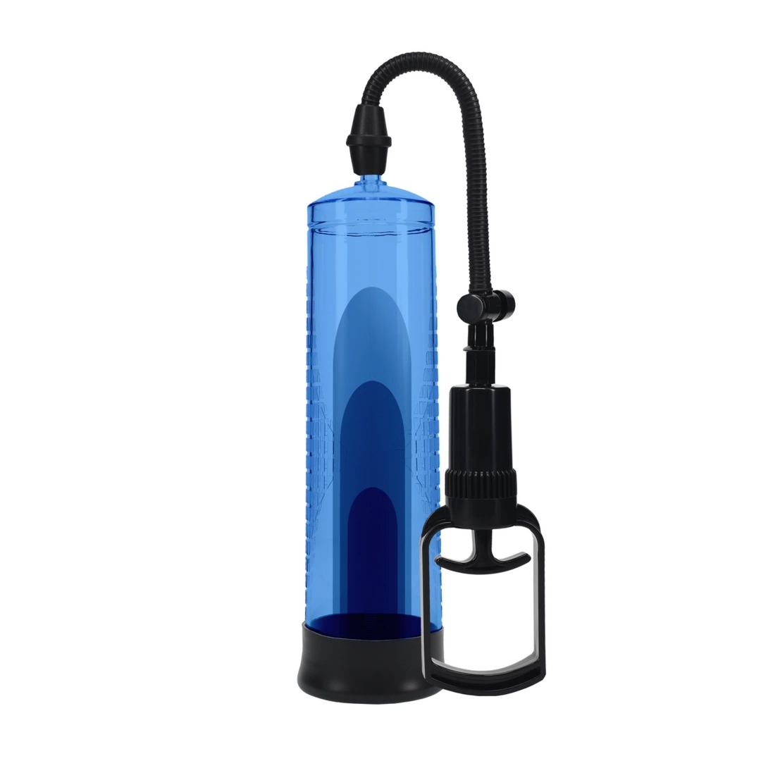 Shots Pumped Basic Pump 2 Niebieski – wodoodporny system prożniowy z przezroczystym cylindrem ABS