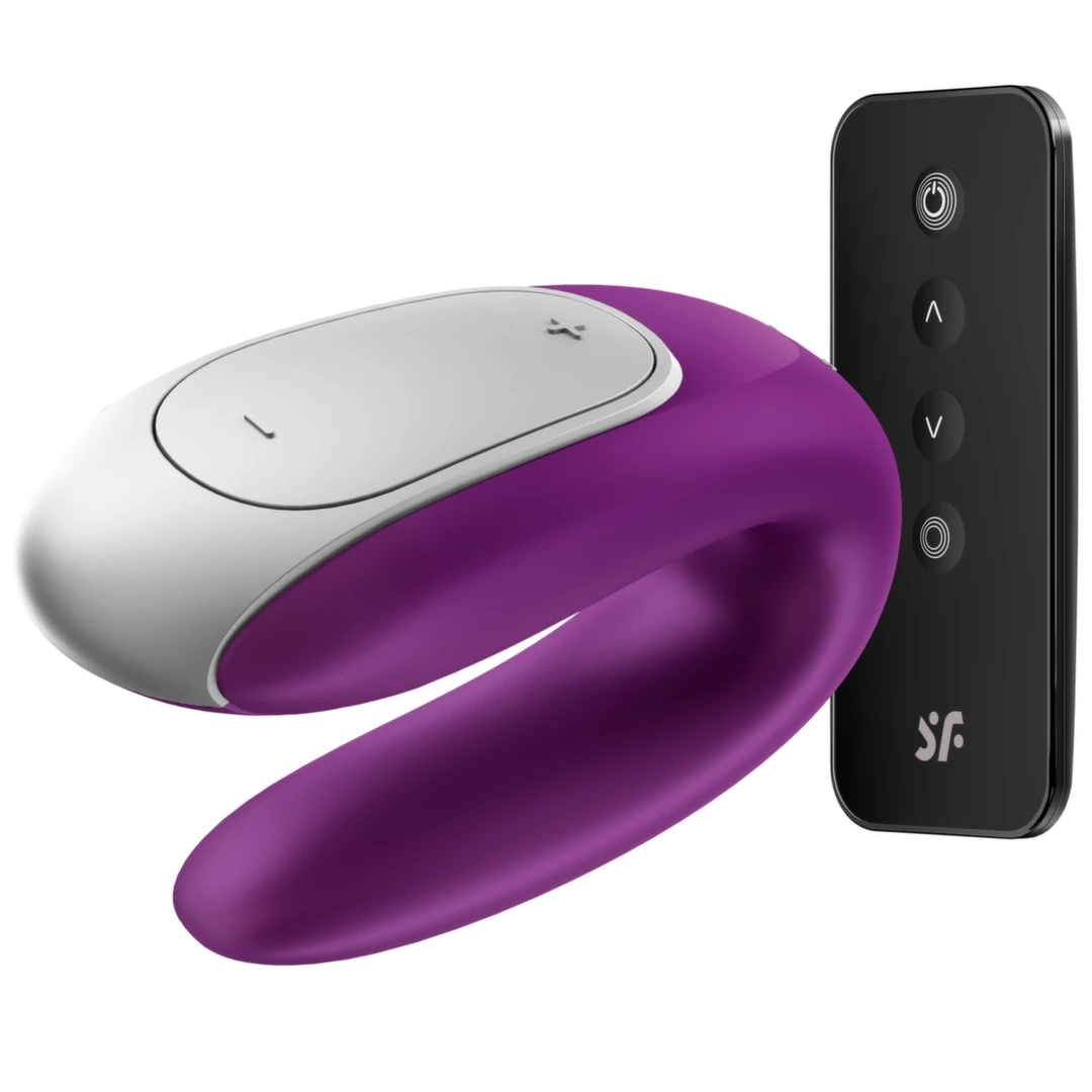 Satisfyer Double Fun Violet model dla par, aplikacja, pilot, wodoodporny, 2 silniki