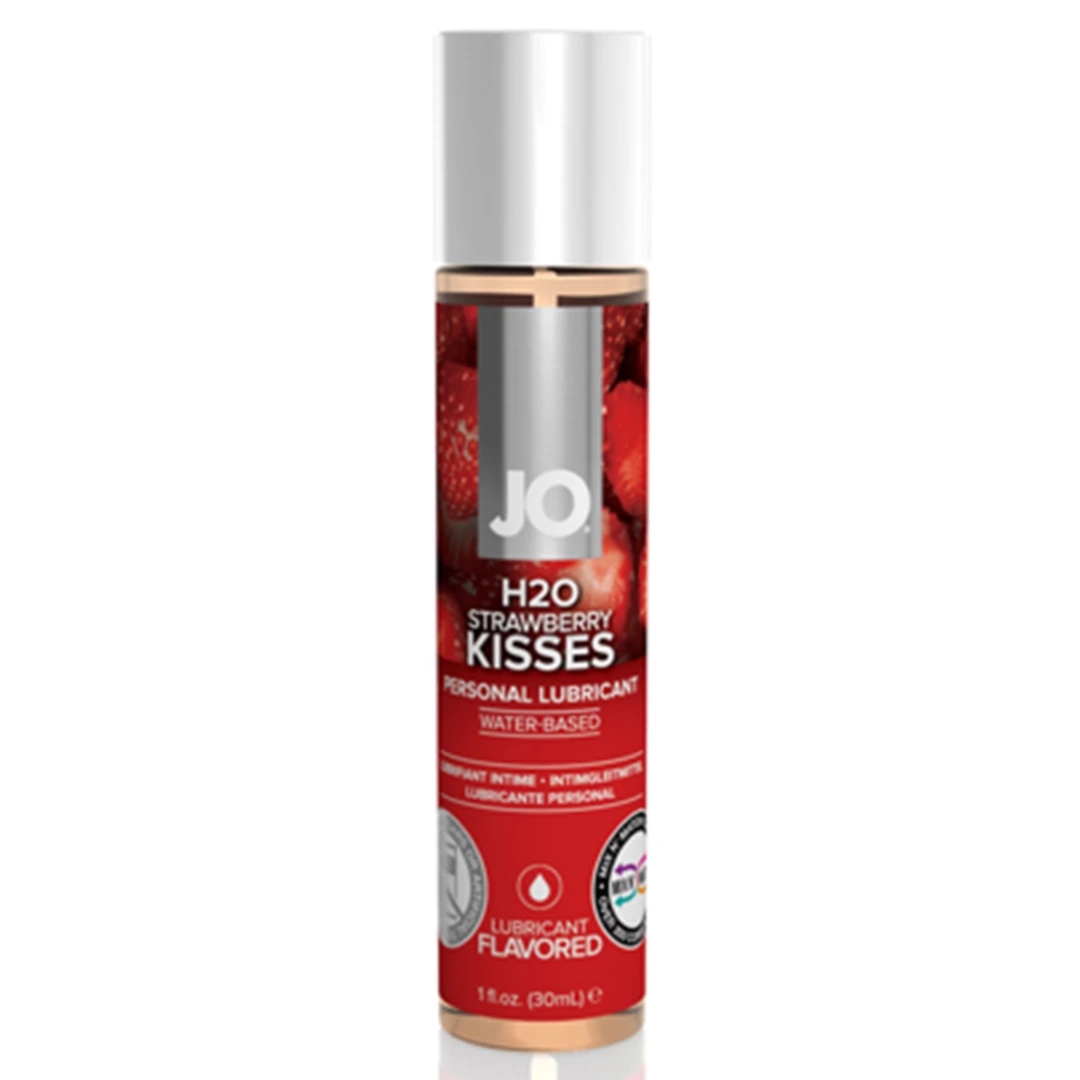 System JO H2O Strawberry Kisses żel intymny wodny 30 ml, truskawkowy aromat, wegańska formuła