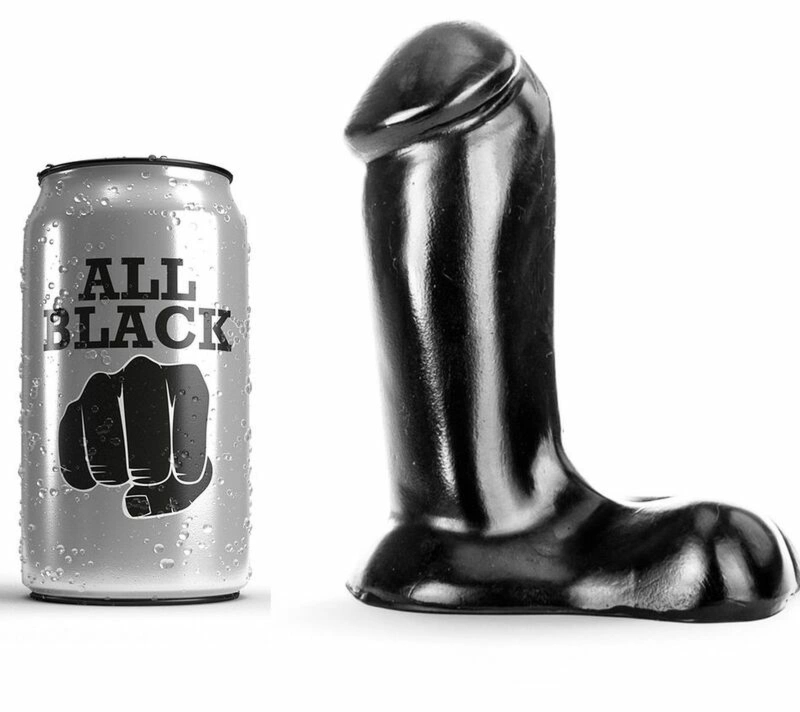 All Black Model 14 cm, kompaktowa forma, stabilna podstawa, elastyczne PVC, czarny