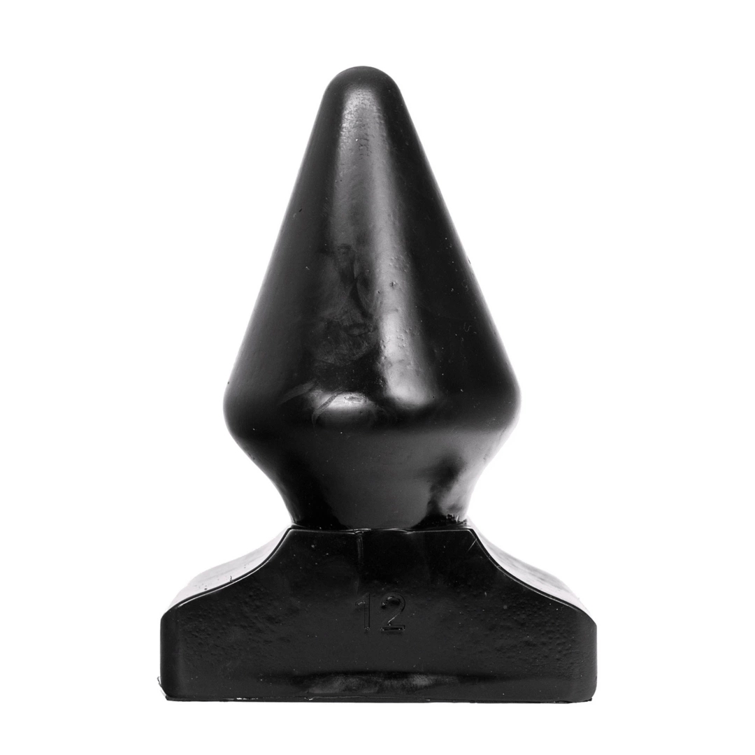 All Black Korek anatomiczny 23 cm czarny, spiralne rowki, szeroka podstawa