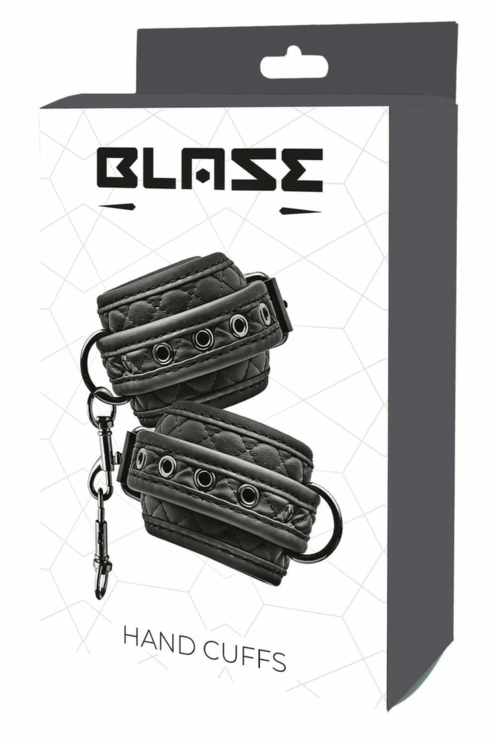 BLAZE Kajdanki Diamond Black – regulowane, neoprenowe, czarne, wegańska skóra