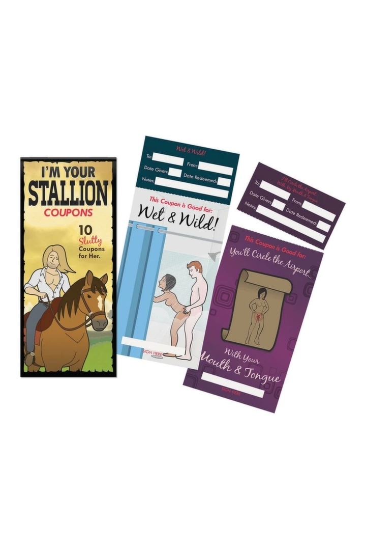 IM YOUR STALLION Zestaw 10 Kuponów Prezentowych dla Par, papier wysokiej jakości