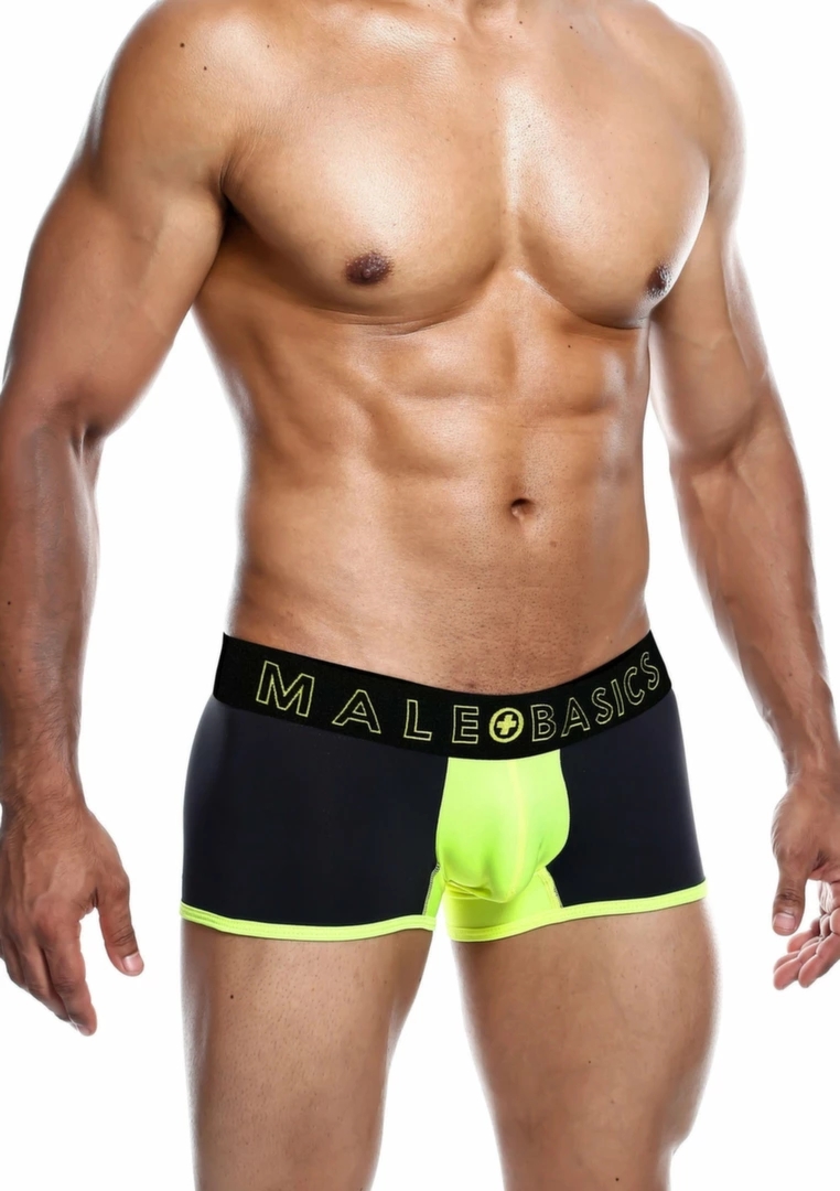 MaleBasics Neon Trunk męskie bokserki sportowe neonowe z oddychającą tkaniną