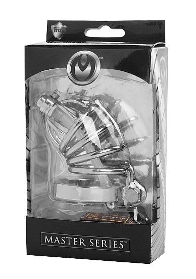 Klatka cnoty dla mężczyzn z sondą cewki moczowej - Stainless Steel Chastity Cage - AD775
