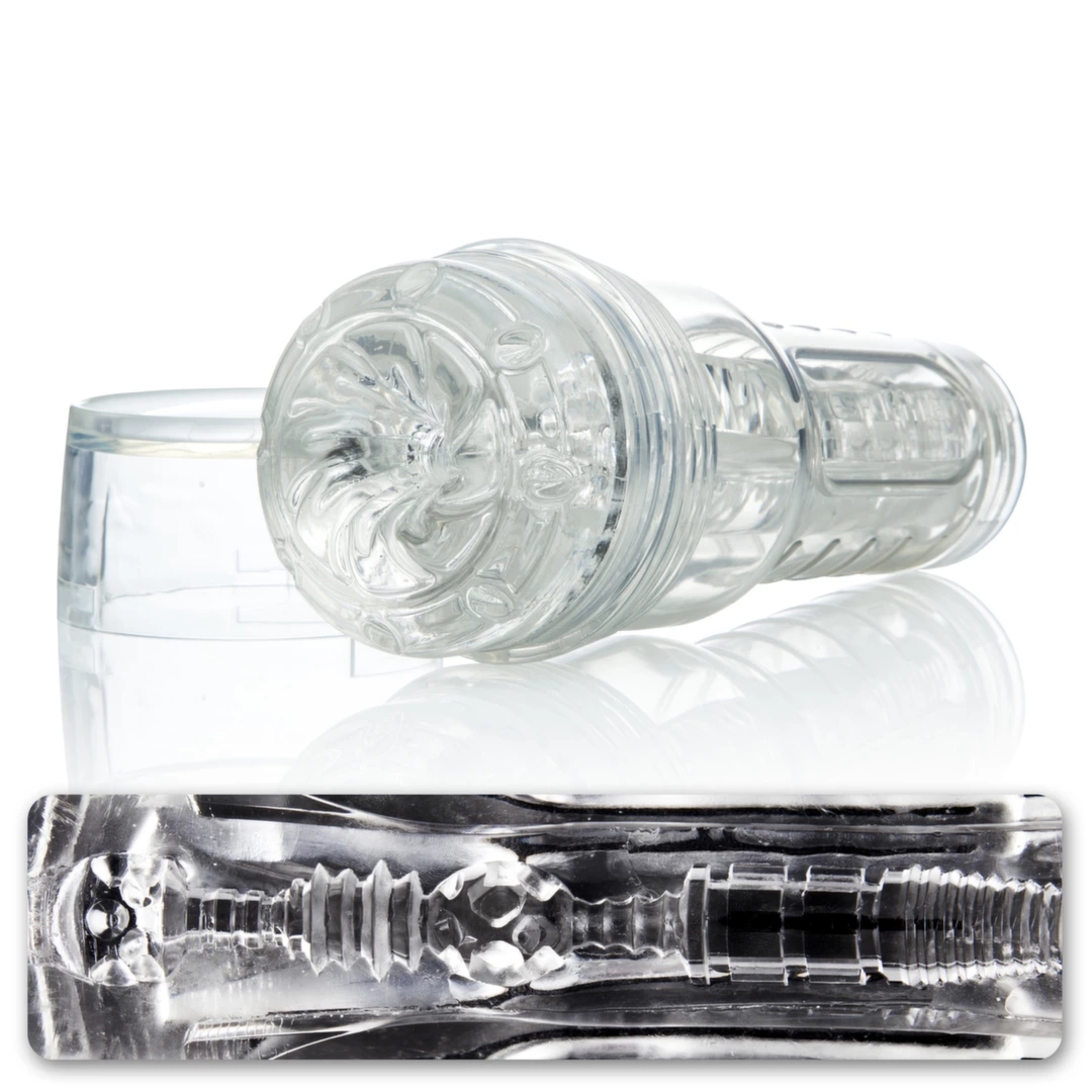 Fleshlight GO Torque Ice kompaktowa maszyna intymna przezroczysta, SuperSkin, podróżna