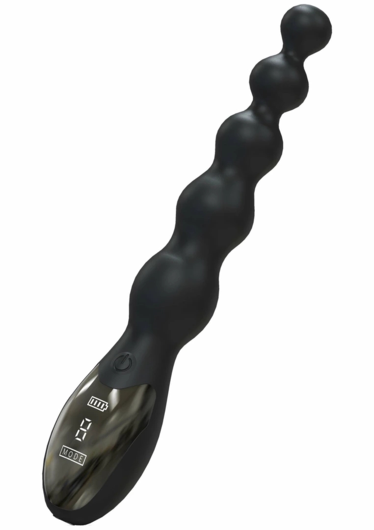 HIDDEN DESIRE Beaded Anal Power Vibrator – silikonowy, segmentowany, wielofunkcyjny, czarny