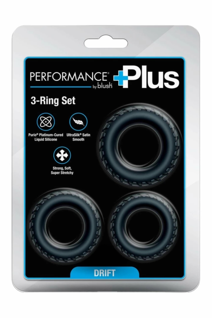 Performance Plus Drift zestaw 3 silikonowych pierścieni anatomicznych, teksturowane UltraSilk