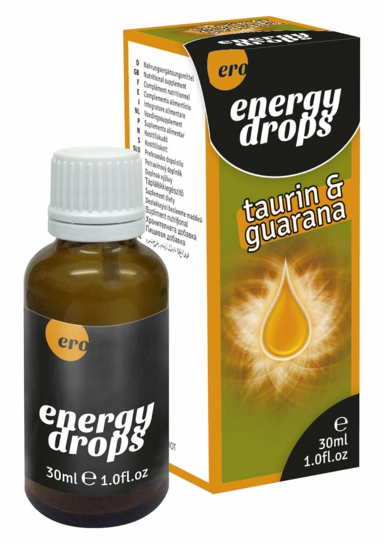 HOT Energy Drops For Men & Women 30ml – guarana, tauryna, L-arginina, krople