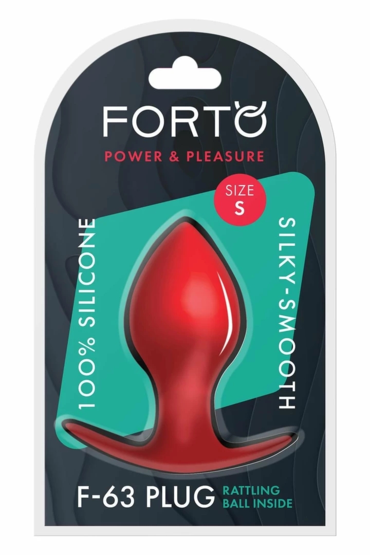 FORTO F-63 Rattler Spade Small Red silikonowy model anatomiczny z kulką, anchor base, czerwony