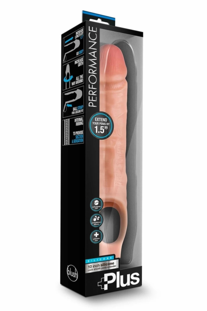 Performance Plus 10 Inch – silikonowa nakładka wydłużająca z elastycznym paskiem, 25,4 cm