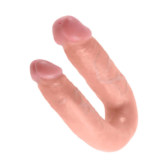 Sexshop - King Cock U-Shaped Double Trouble Medium Flesh Średnie - Podwójne dildo