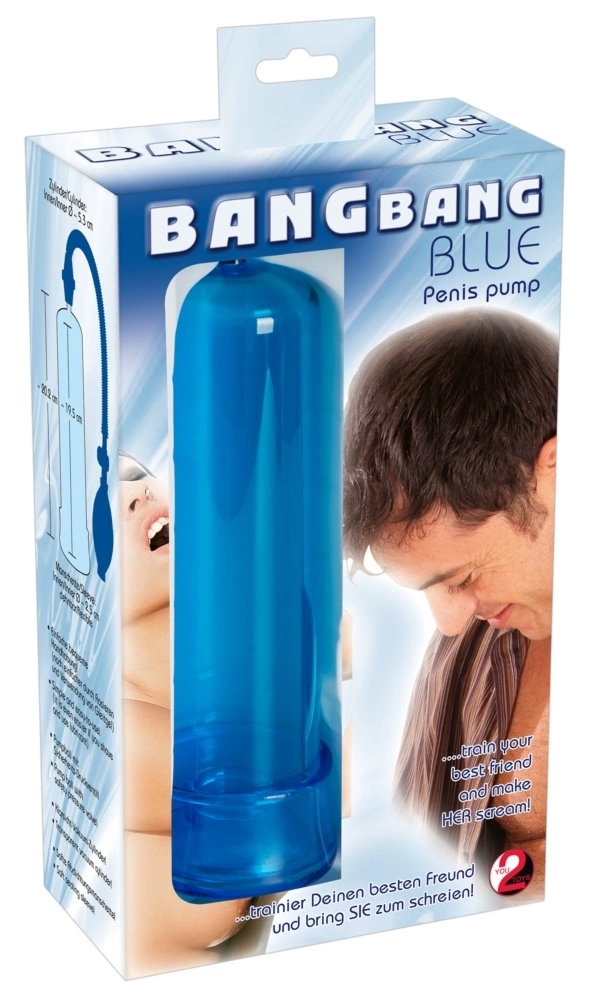 You2Toys Pompa prożniowa Blue 20 cm, zawór bezpieczeństwa i przezroczysty cylinder