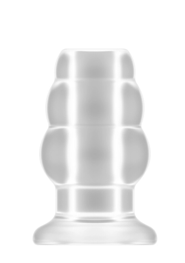 Shots No.50 anatomiczna zatyczka z tunelem, średnia, trzy pierścienie, czarna, 10 cm