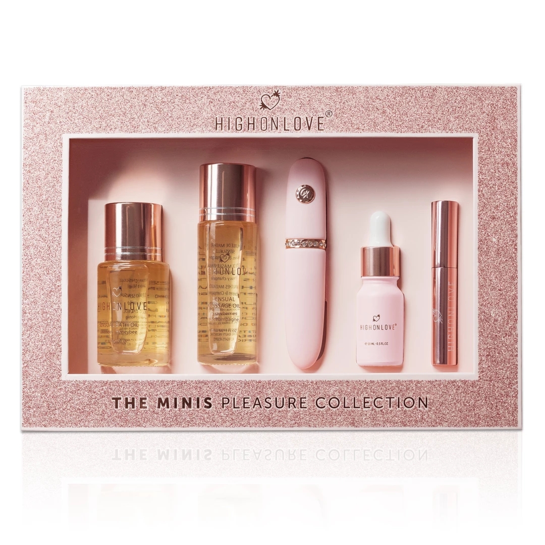 HighOnLove The Minis Pleasure Collection zestaw pielęgnacyjny z olejkami i urządzeniem masującym