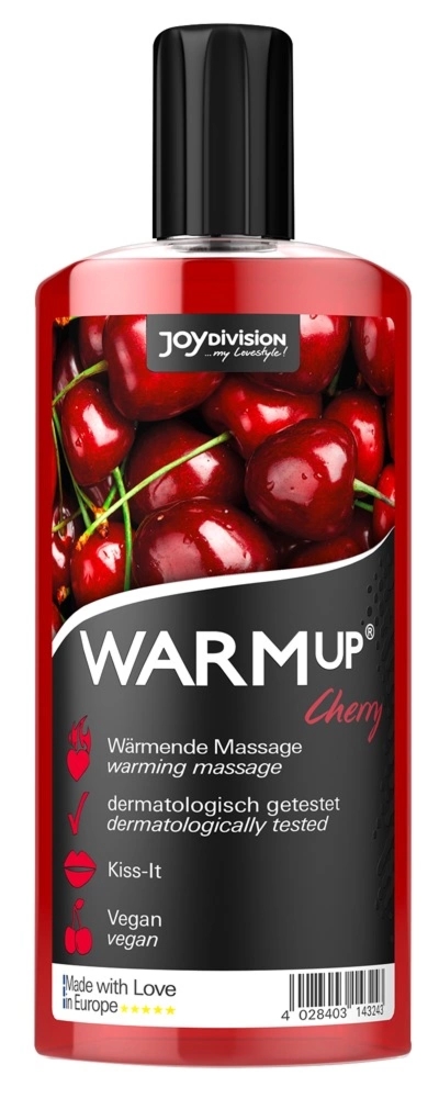 Joydivision Warmup Cherry płyn do masażu 150ml – rozgrzewający, aromat wiśni