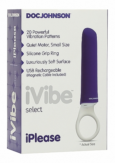 Silikonowy Wibrator z okrągłym uchwytem - 6026-05-BX - iPlease - Purple 