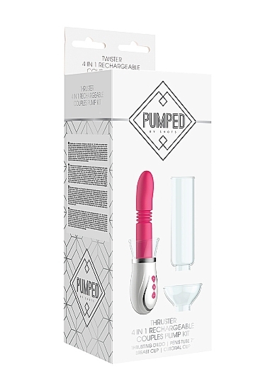 ZESTAW DLA PAR dildo,pompka-penis,łechtaczka,sutki - Thruster - 4 in 1 Rechargeable Couples Pump Kit - Pink