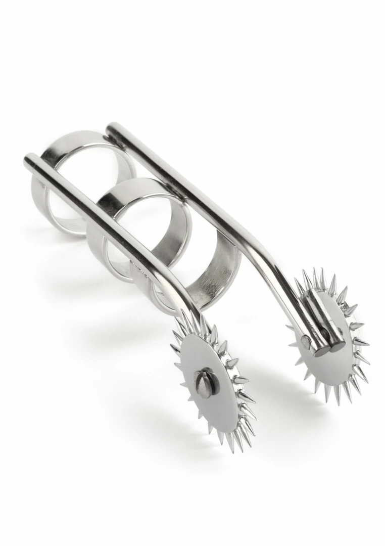 Mr. Steel Double Finger Pinwheel stalowy model sensoryczny z podwójnym kołkiem i uchwytami na palce