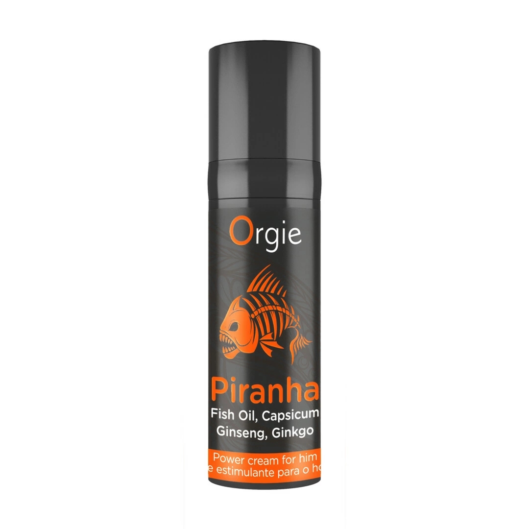 Piranha Power Cream For Him 15 ml – krem pielęgnacyjny z żeń-szeniem i miłorzębem, efekt rozgrzewający