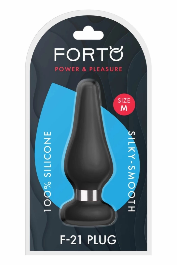 FORTO F-21 TEAR DROP Medium Czarny silikonowy model z pierścieniem stalowym, czarny