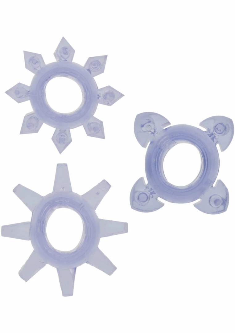 ToyJoy Tickle C-Rings zestaw 3 elastycznych pierścieni TPR o różnych kształtach i gładkiej powierzchni