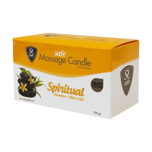 SexShop - Świeca do masażu - Safe Massage Candle Spiritual Bamboo & Waterlily bambus i lila wodna