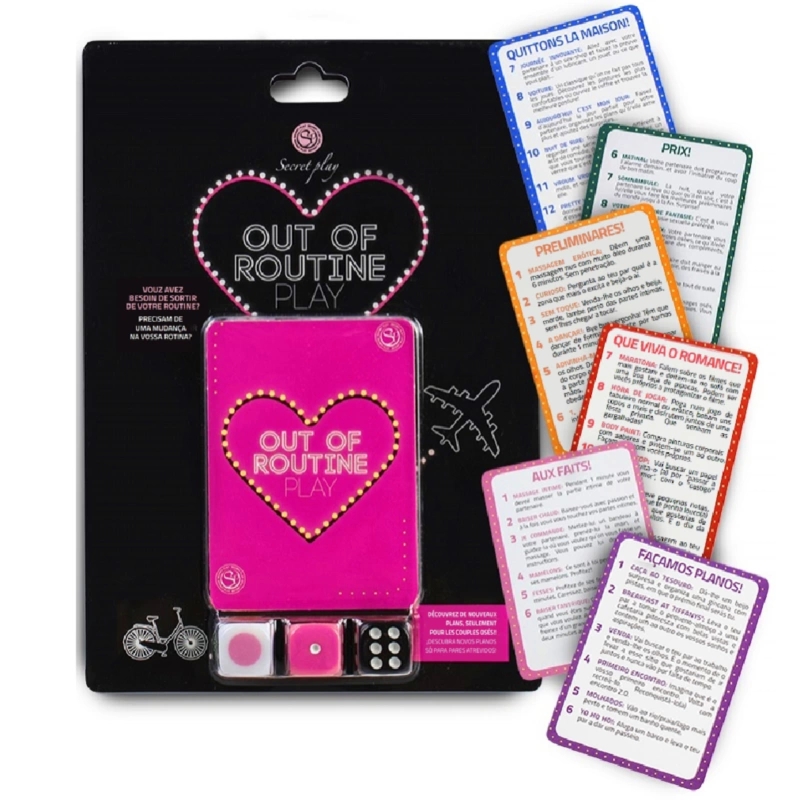 Secret Play Out of Routine – Gra planszowa dla par, FR/PT, 72 wyzwania, 3 kostki