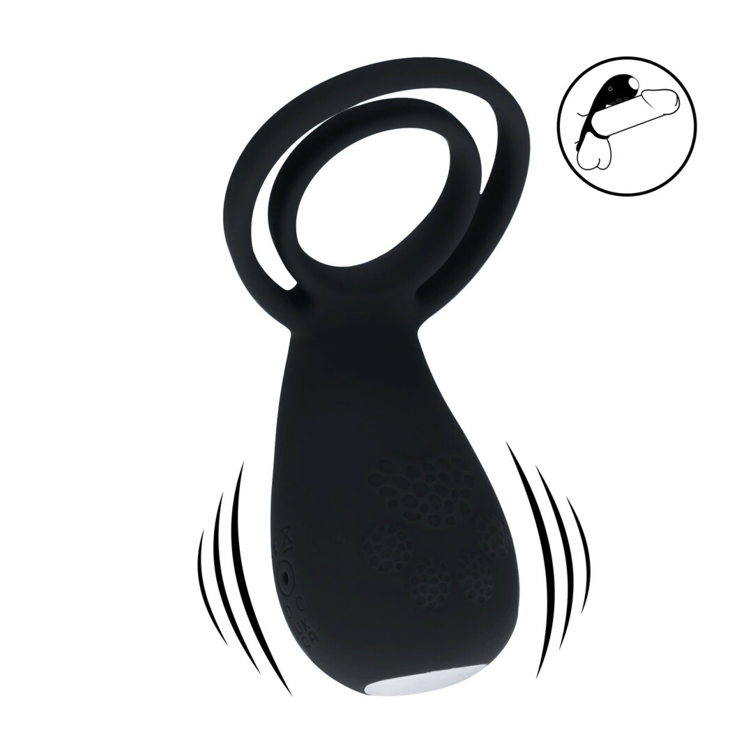 LEVELZ Pierścień wibrujący silikonowy z nakładką Paw Stimulator czarny – model Level 3