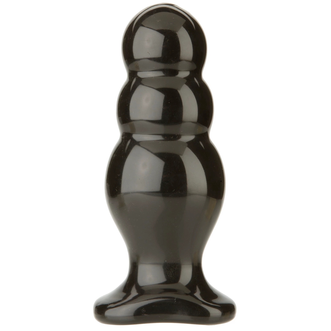 Doc Johnson TitanMen Master Tool #4 – duży korek 15 cm Sil-A-Gel, czarny, segmentowany