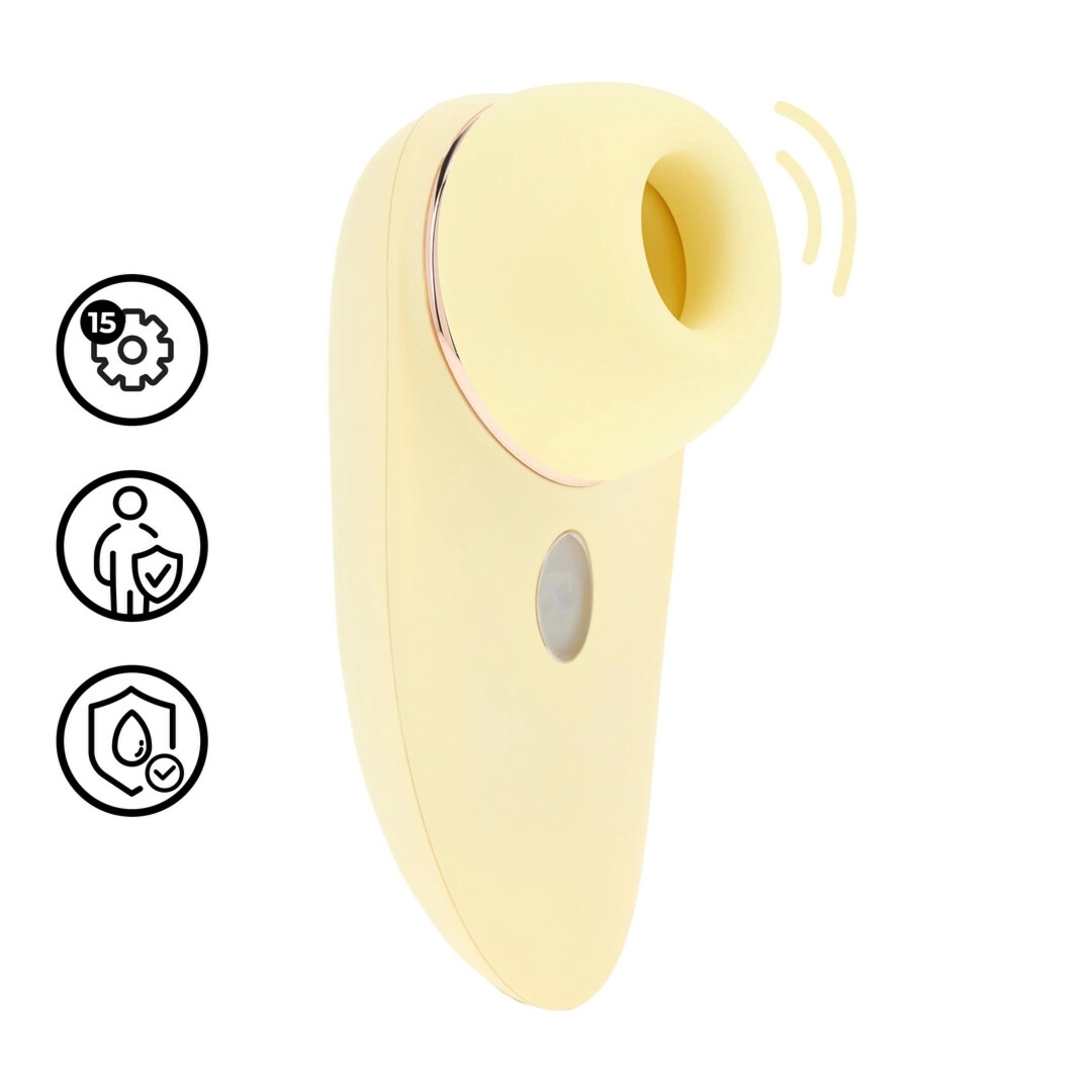 Aurie AirTap Vibrator żółty – 2 wymienne głowice, 15 trybów pracy, system AirTap