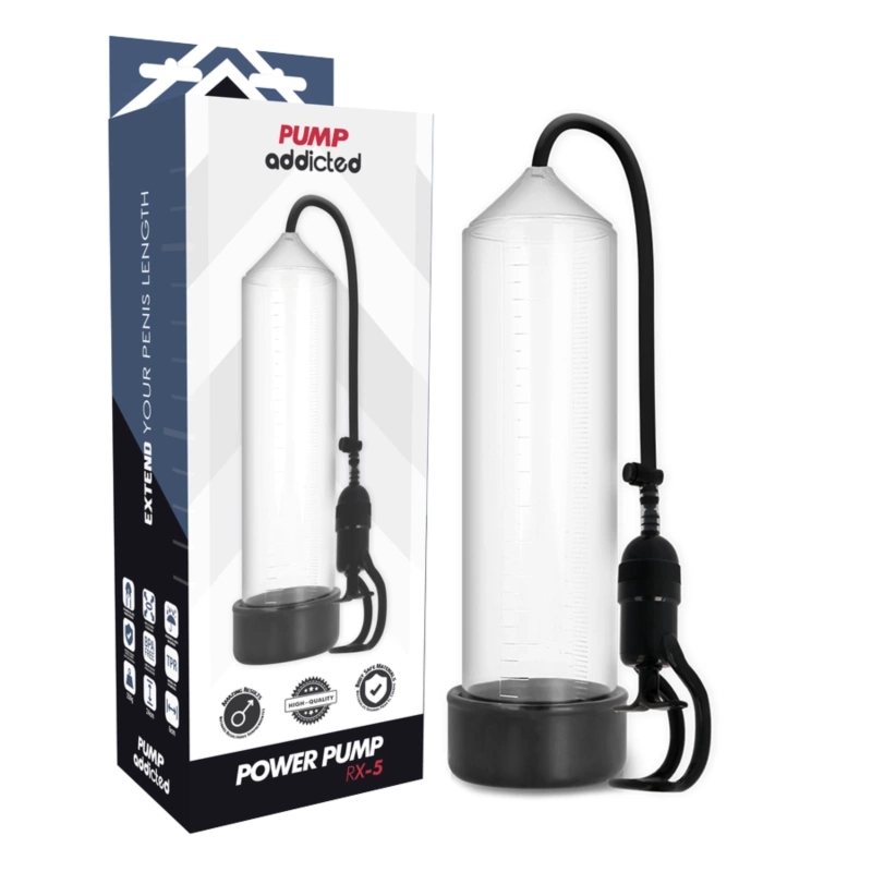 Pump Addicted RX5 Transparent pompka próżniowa, 23 cm, ABS+Silikon