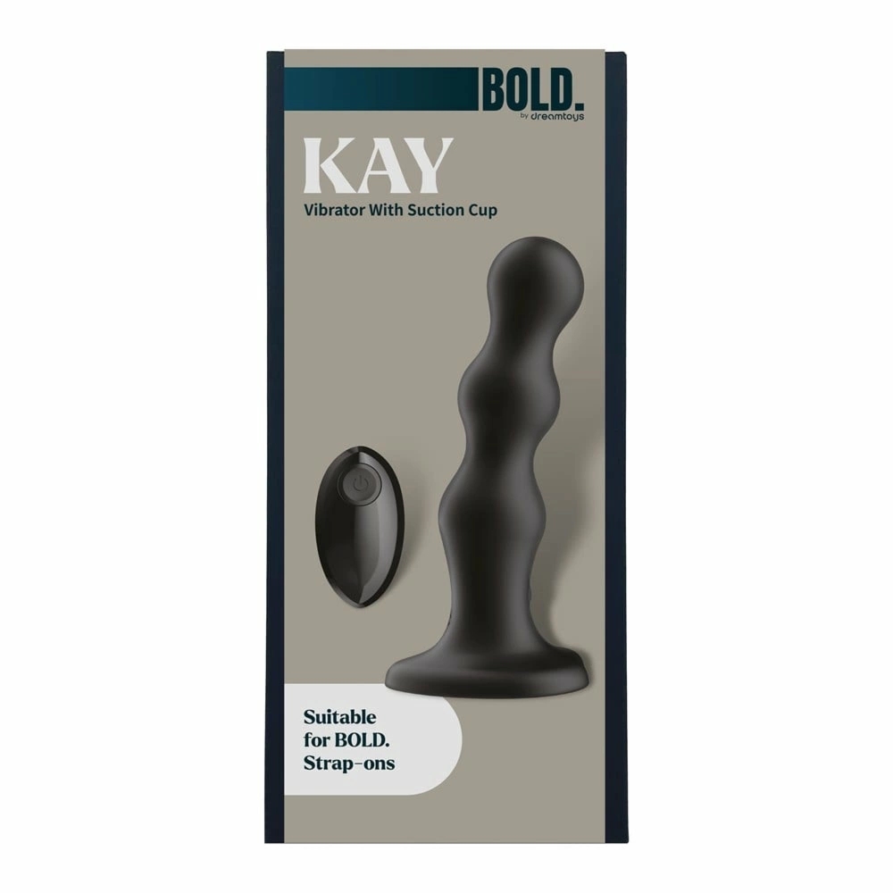 BOLD Kay wibrujący model z koralikami i przyssawką, pilot, silikon, IPX6
