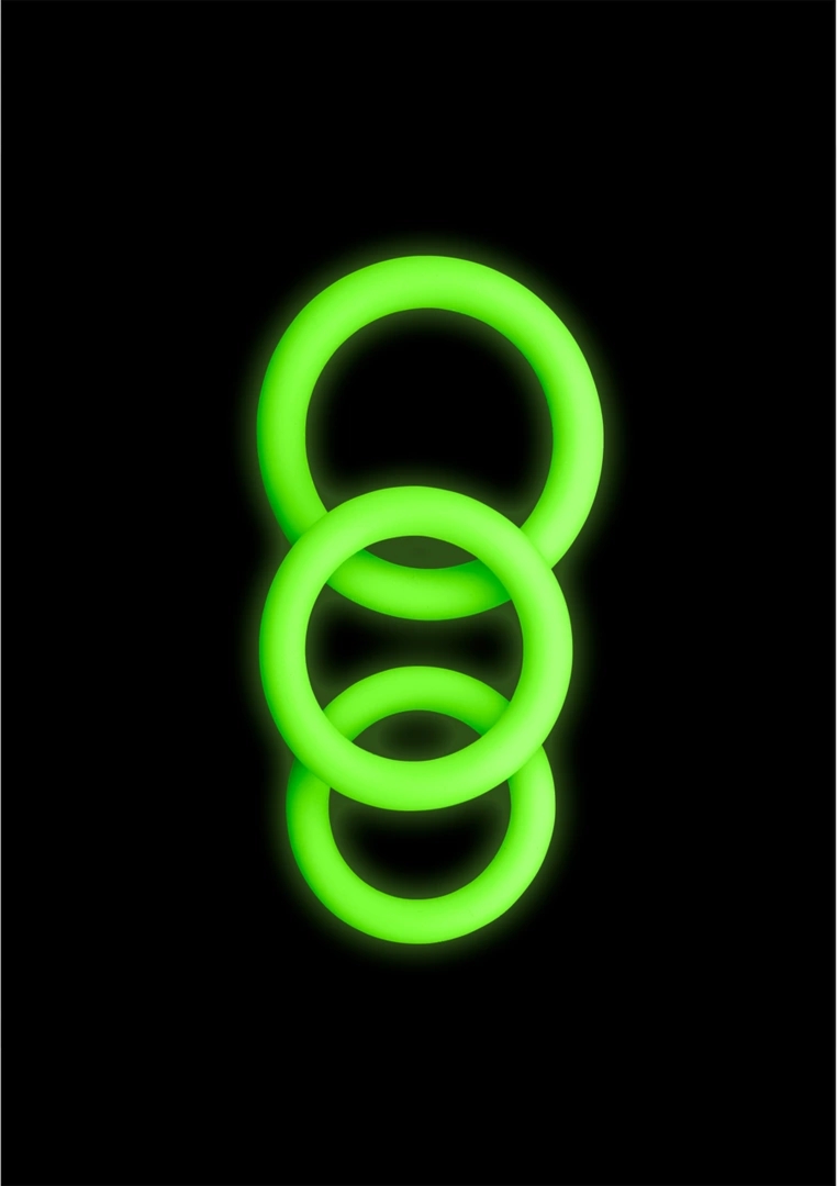 Ouch! Glow in the Dark – zestaw 3 elastycznych pierścieni, fluorescencyjna powierzchnia