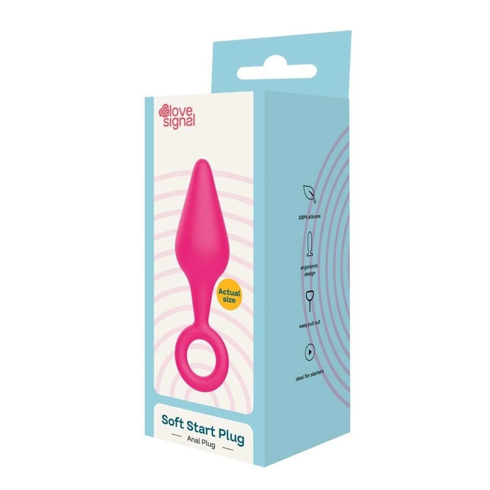 Dreamtoys LOVE SIGNAL SOFT START PLUG silikonowy korek analny 9 cm, jasny, IPX8