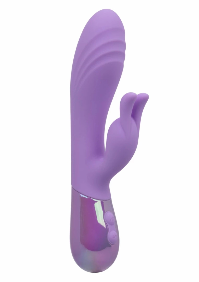Aura Dual Bunny Vibrator silikonowa maszyna intymna, 10 trybów, 2 silniki, wodoodporna, fioletowa