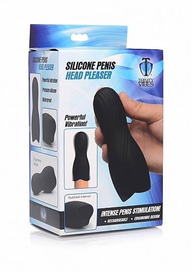 Wibrująca nakładka na penisa - TV Silicone Penis Head Teaser - czarna AG197