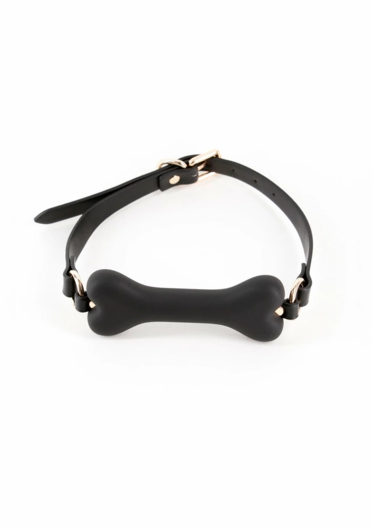 Fetish & Fashion Roseanne Gag anatomiczny knebel PU z regulacją, czarny