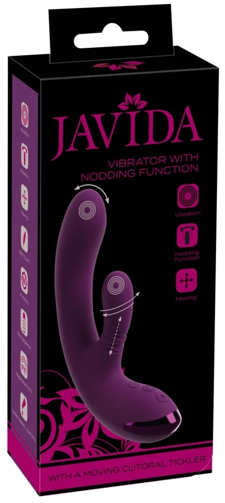 Javida 3 Function Nodding Vibrator silikonowy system intymny, 19,5 cm, wodoodporny, 4 silniki