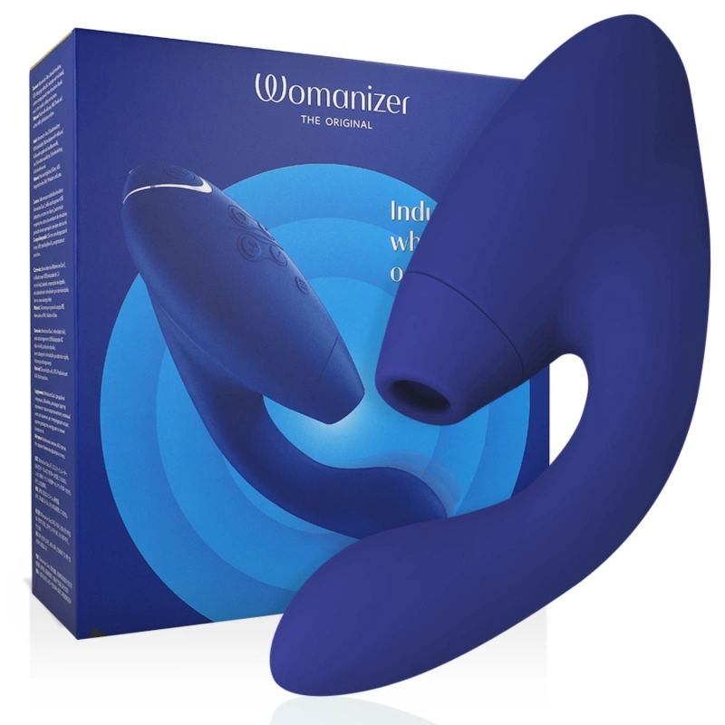 Womanizer Duo 2 Blue – innowacyjny model powietrzno-wibracyjny, 14 poziomów, silikon, IPX7