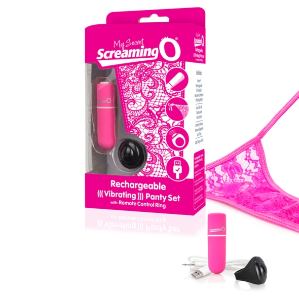 Sexshop - The Screaming O Charged Remote Control Panty Vibe Różowy - Wibrujące majteczki ze stymulatorem - online