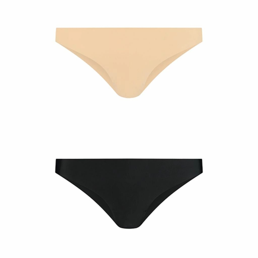 Bye Bra Invisible Brazilian M – majtki bezszwowe Nude + Black, dwupak, komfortowy krój