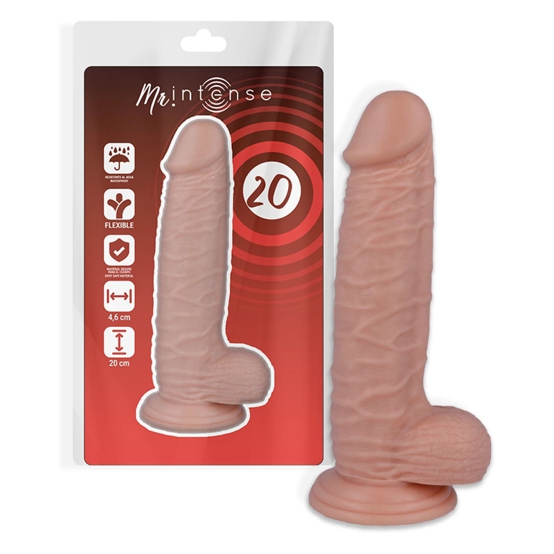 Mr Intense Model 20 – anatomiczny model z przyssawką 20x4,6 cm, naturalny, elastyczny
