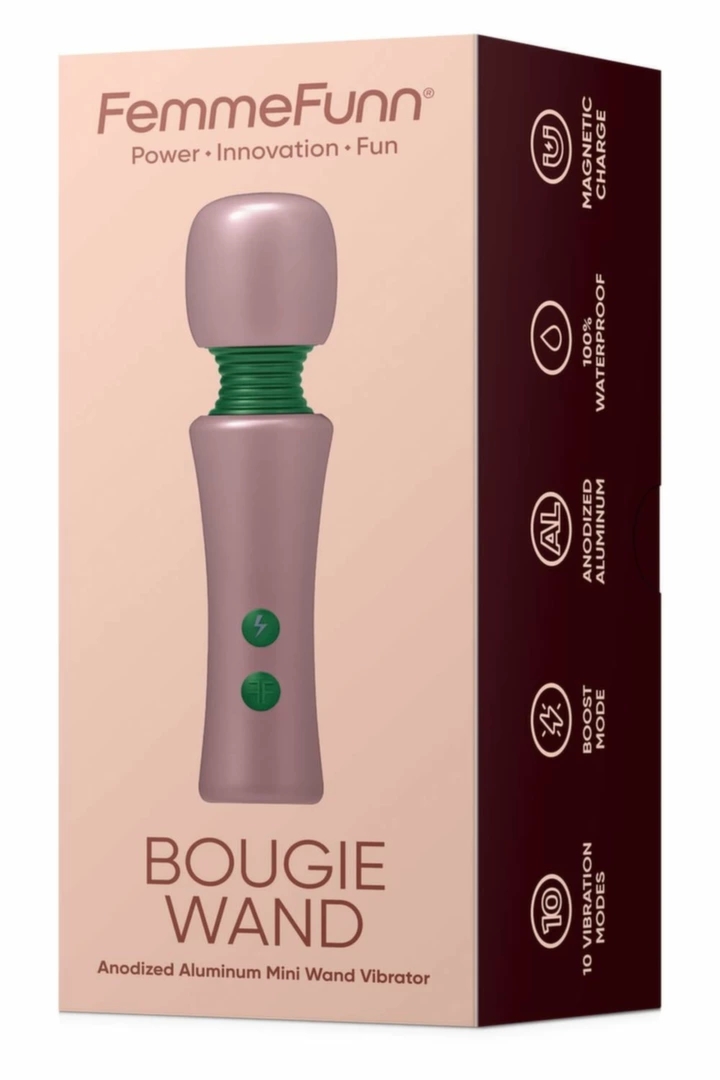 FemmeFunn Bougie Wand Rose Gold – aluminiowa różdżka masażer 14,5 cm, 10 trybów