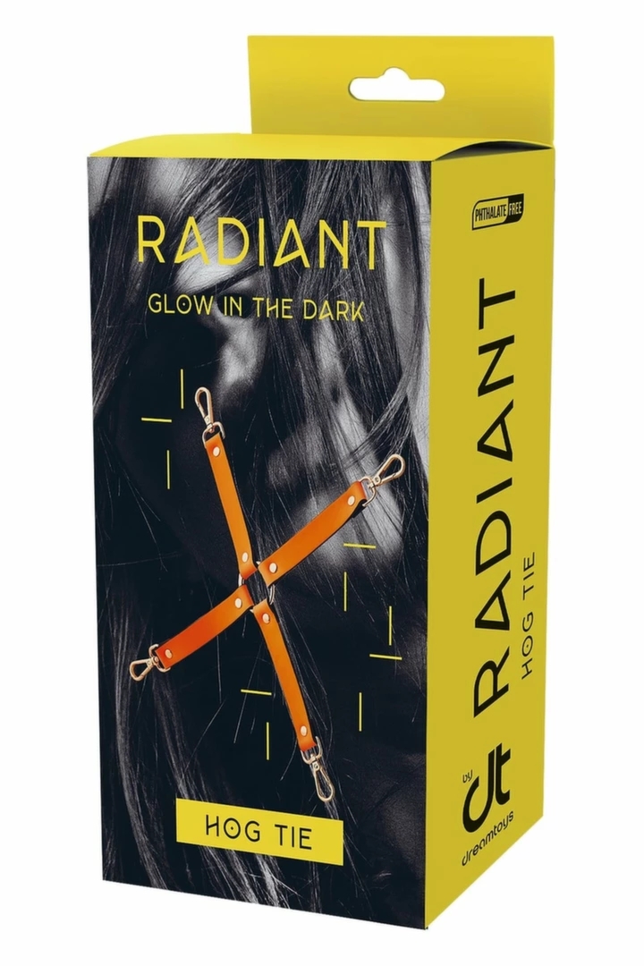 Dream Toys Radiant Hog Tie – system wiązania świecący w ciemności, pomarańczowy