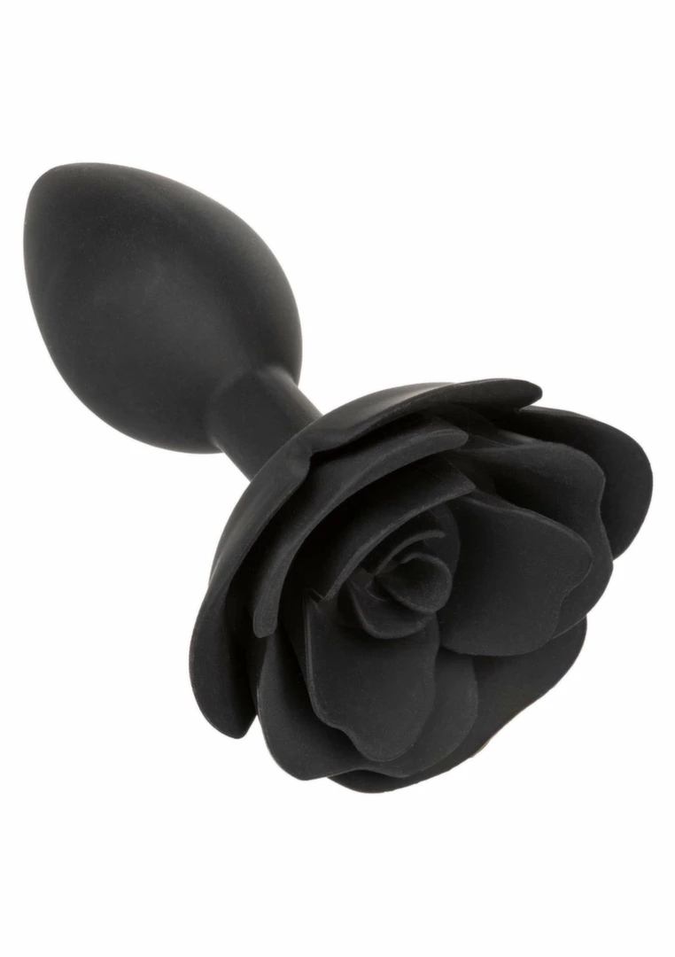 Forbidden Rose Anal Plug Large silikonowy korek z dekoracyjną rożą, rozmiar duży